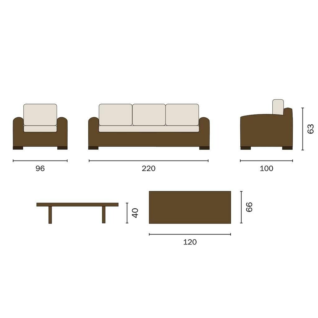Set salotto da giardino Bangalore in rattan gigante naturale - Outdoor Privé