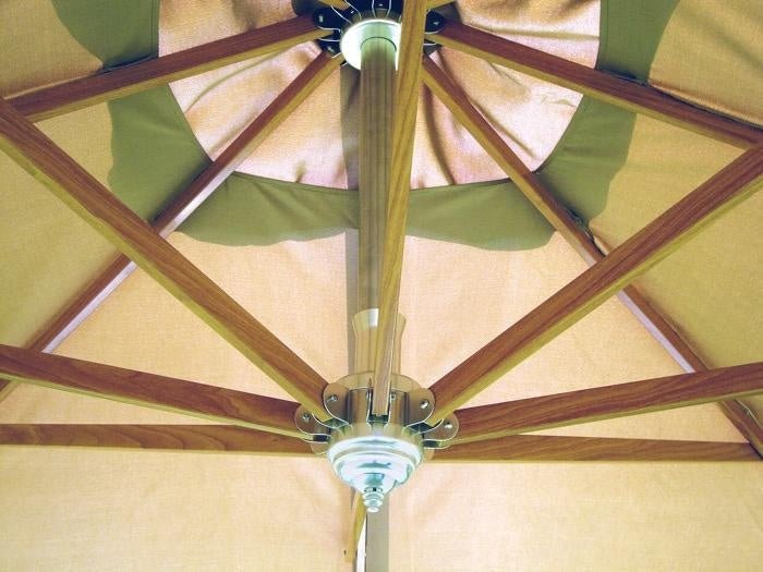 Ombrellone quadrato con fusto in alluminio e palo verniciato effetto legno 3,5x3,5 mt. - Outdoor Privé