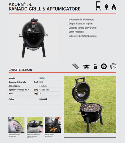 Barbecue Portatile a carbonella AKORN Jr. Kamado Char - griller - Outdoor Privé
