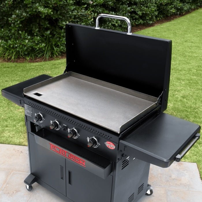 Plancha piastra a gas premium a 4 fuochi con carrello Char - Griller - Outdoor Privé