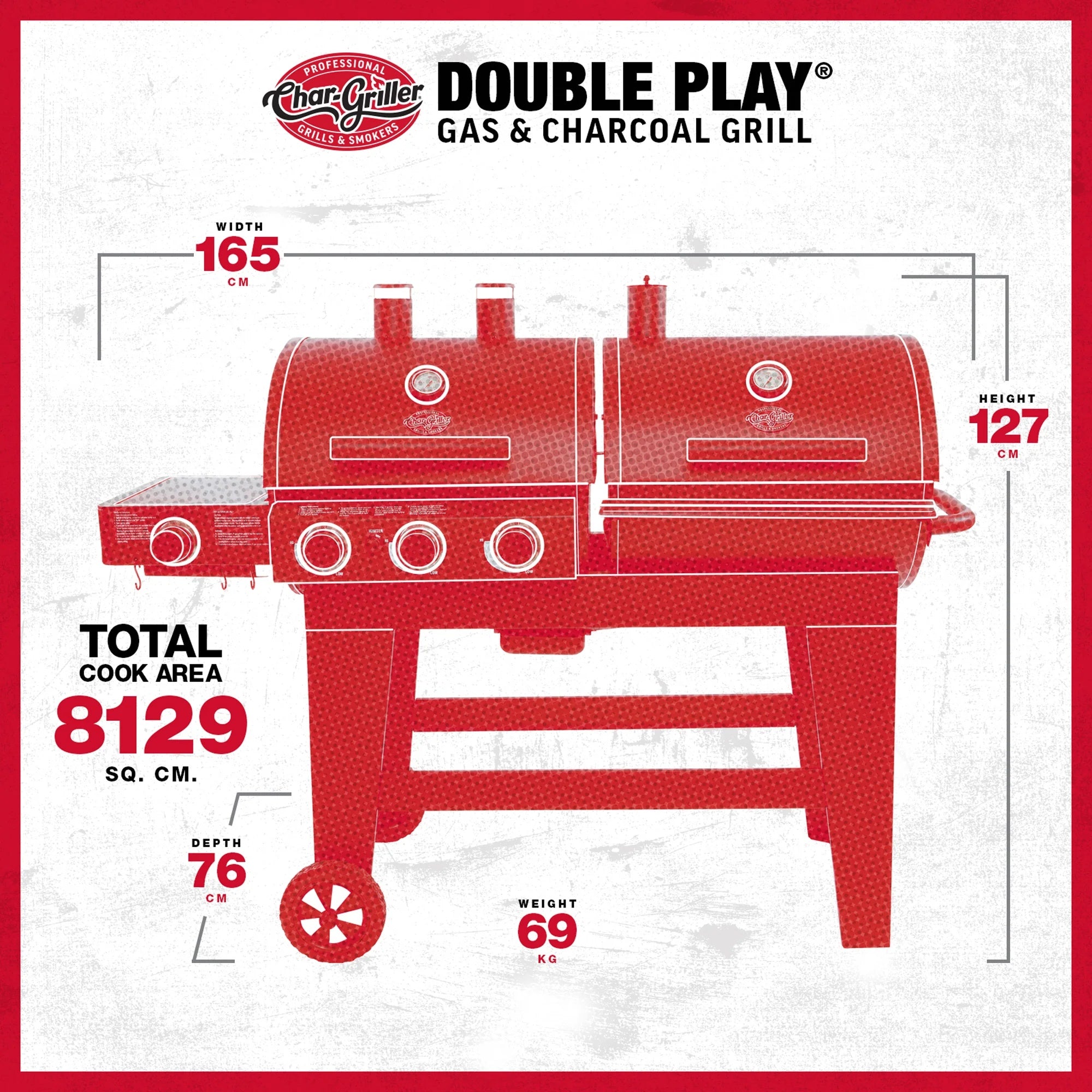 Barbecue a gas e carbone Double Play® Char - Griller - Outdoor Privé