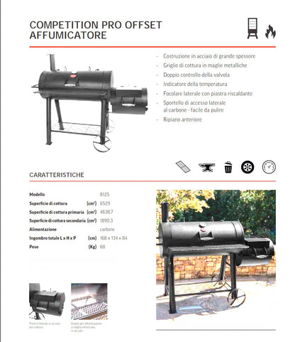 COMPETITION PRO OFFSET AFFUMICATORE CHAR - GRILLER - Outdoor Privé
