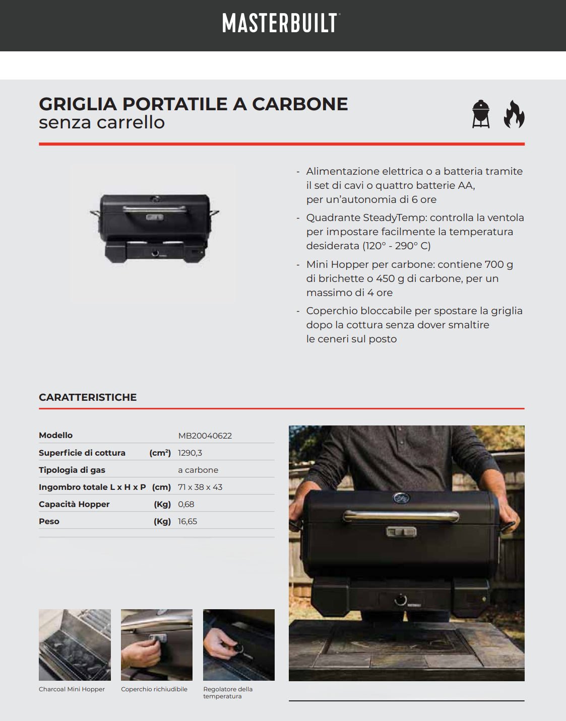 Barbecue a carbone portatile e affumicatore Masterbuilt - Outdoor Privé
