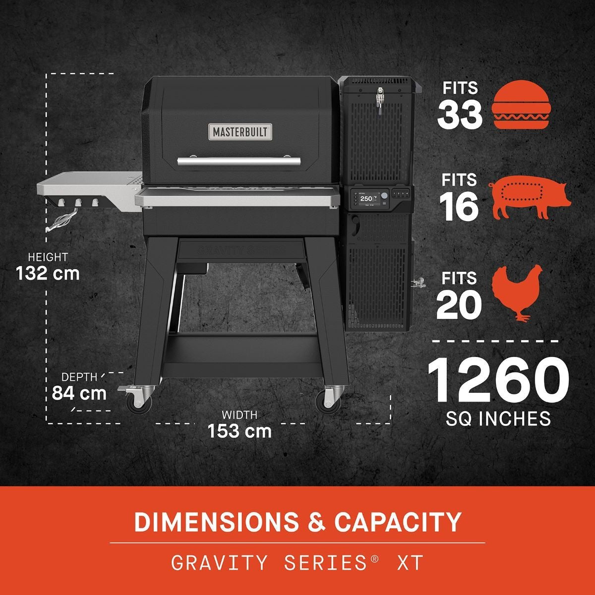 Barbecue e affumicatore a carbone digitale Gravity XT Masterbuilt - Outdoor Privé