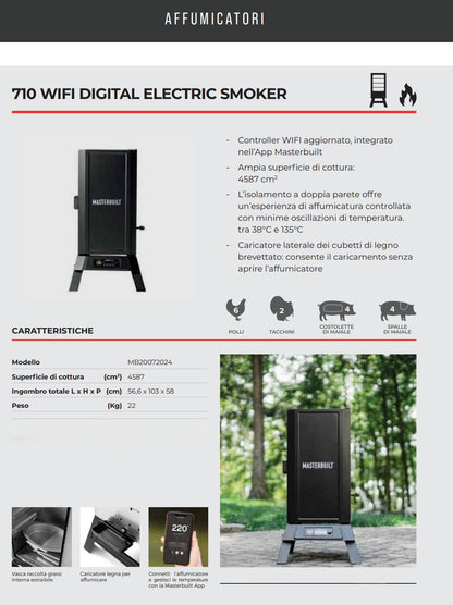 Affumicatore elettrico con tecnologia WiFi serie 710 Masterbuilt - Outdoor Privé