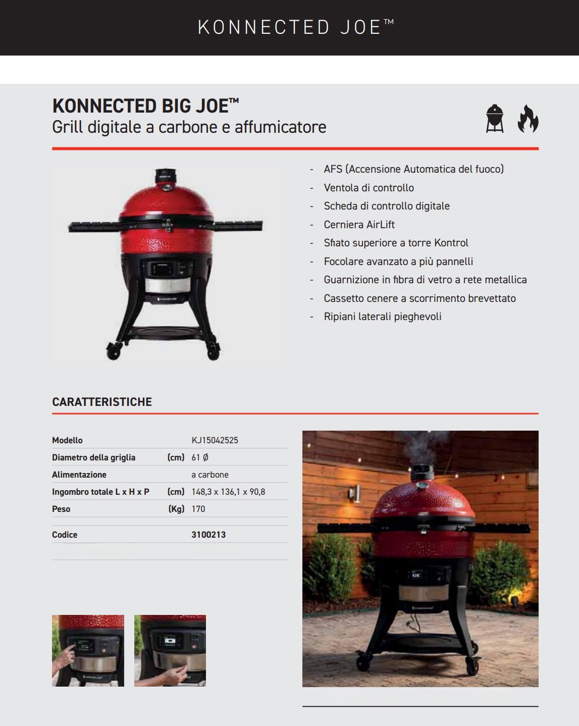 Barbecue a carbone e affumicatore Konnected Big Joe Kamado Joe - Outdoor Privé