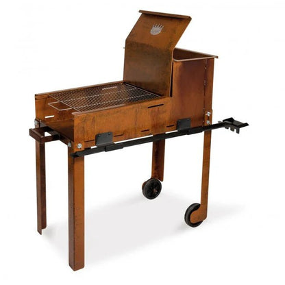 Barbecue A Legna In Acciaio Corten Super Flipper Clementi - Outdoor Privé