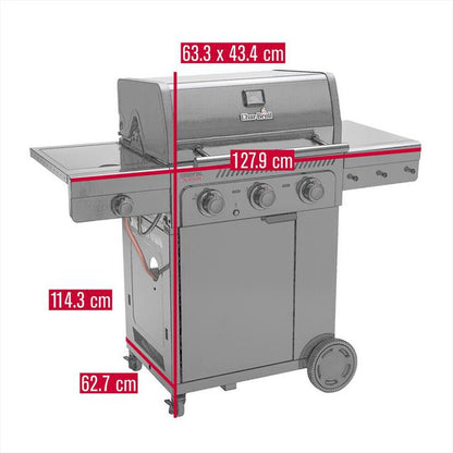 Barbecue a gas Char-Broil Essential 3G – 3 bruciatori, fornello laterale e tecnologia TRU-Infrared - Outdoor Privé