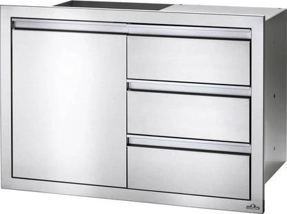 Cassettiera tripla in Acciaio inox da incasso con anta Napoleon - Outdoor Privé