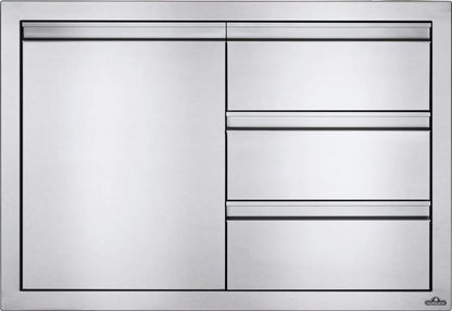 Cassettiera tripla in Acciaio inox da incasso con anta Napoleon - Outdoor Privé