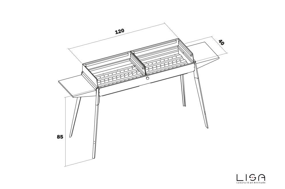 Barbecue a carbone Lisa Cucine Etna Maxi Acciaio Inox AISI 430 - Outdoor Privé