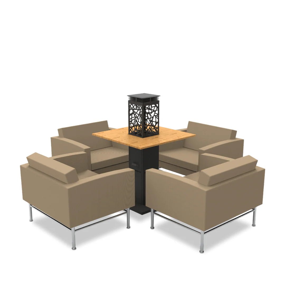 Riscaldatore a pellet Flamec Virgilio - fiamma 360° - Outdoor Privé