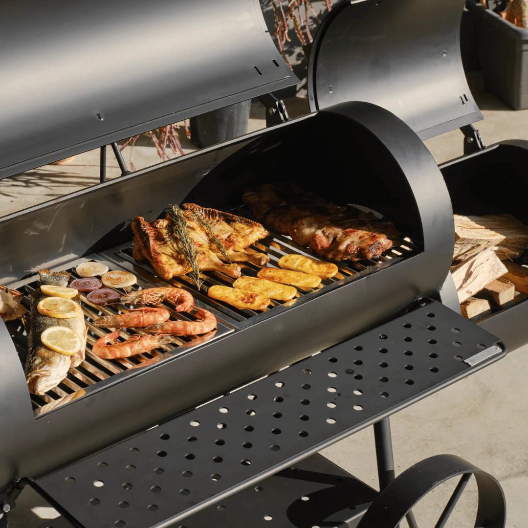 Barbecue a legna e carbone con affumicatore Flamec Tiberio - Outdoor Privé