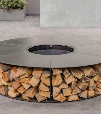 Braciere Modularte Louis – Sistema modulare con braciere centrale e panche portalegna - Outdoor Privé