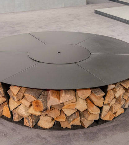 Braciere Modularte Louis – Sistema modulare con braciere centrale e panche portalegna - Outdoor Privé