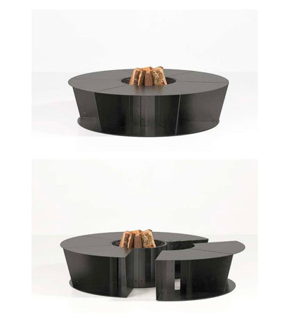 Braciere Modularte Louis – Sistema modulare con braciere centrale e panche portalegna - Outdoor Privé