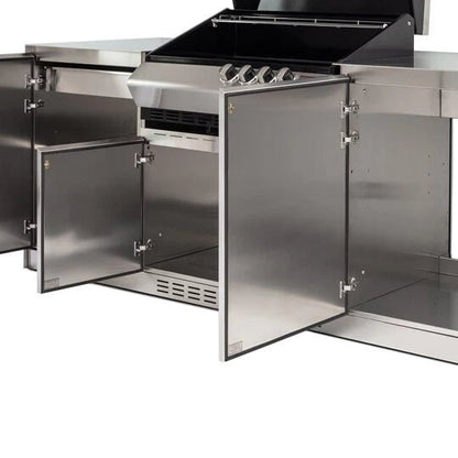 Cucina da esterno a parete completa OF OutdoorKitchens Via Nolfi 527 - lavello, fornello e bbq a gas - Outdoor Privé