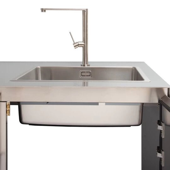 Cucina da esterno a parete OF OutdoorKitchens Via Nolfi 529 – lavello e bbq a gas - Outdoor Privé