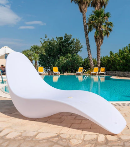Chaise Longue in polietilene Sined Sirio Bianco - Outdoor Privé