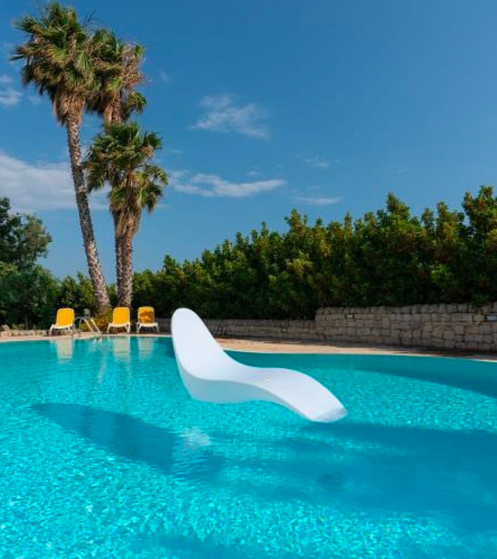 Chaise Longue in polietilene Sined Sirio Bianco - Outdoor Privé