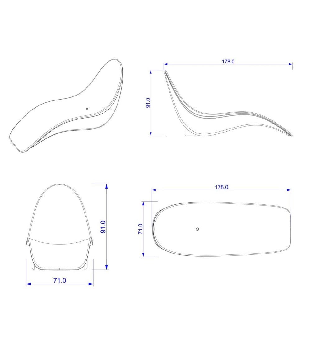 Chaise Longue in polietilene Sined Sirio Bianco - Outdoor Privé