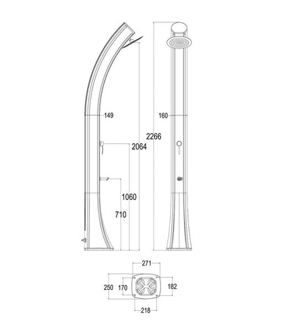 Doccia a energia solare Sole XXL Sined - Outdoor Privé