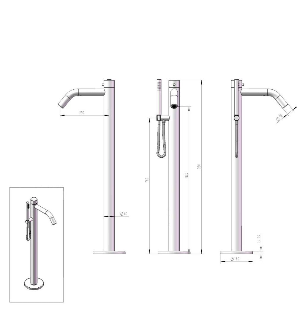 Doccia Oristano Inox Sined - Outdoor Privé