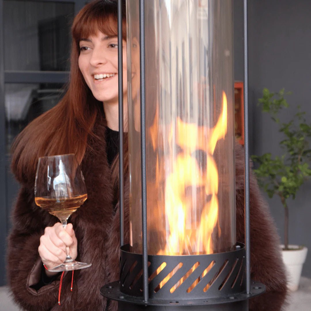 Fungo riscaldante a pellet Flamec Romolo | vetro ceramico - Outdoor Privé