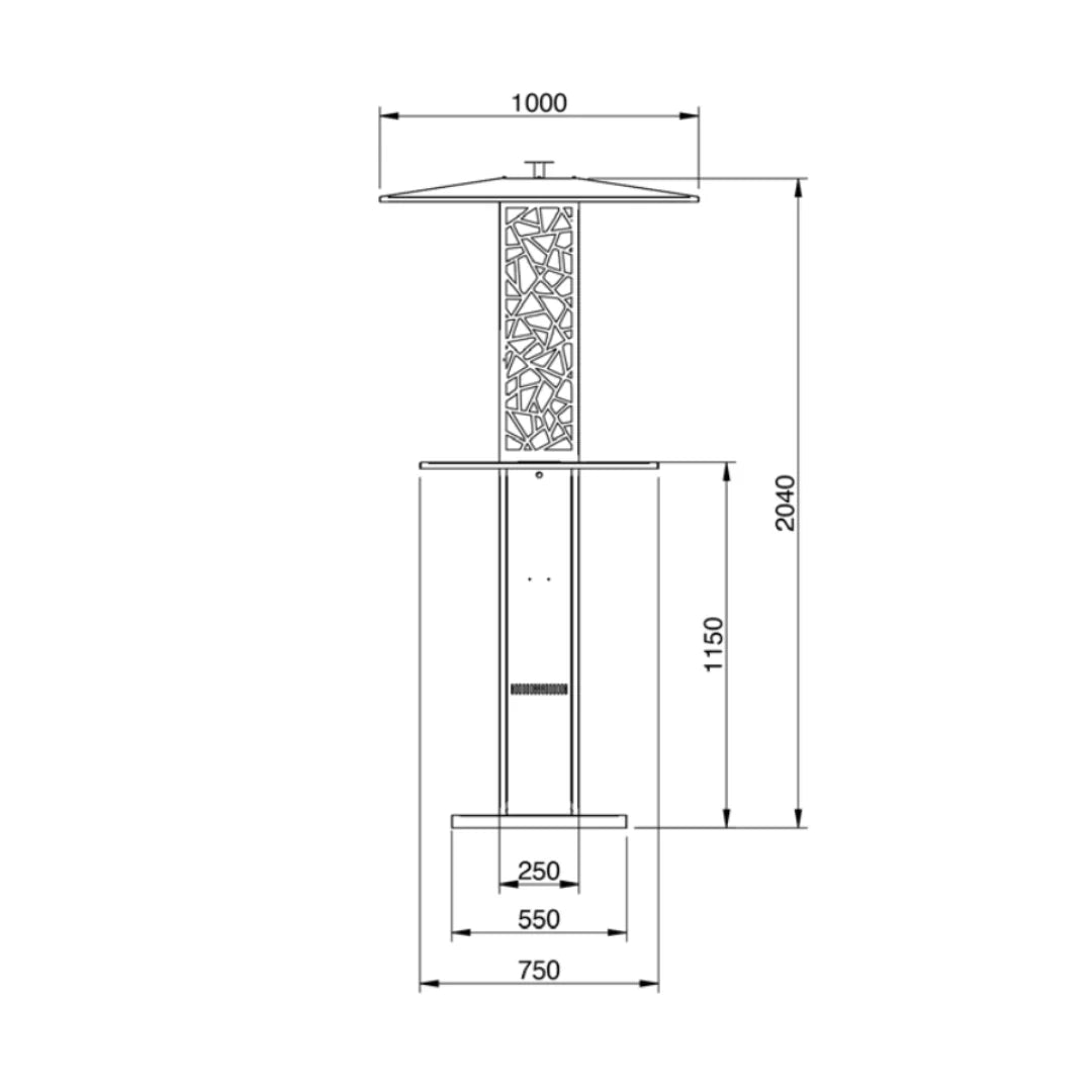 Riscaldatore a pellet Flamec Virgilio - fiamma 360° - Outdoor Privé