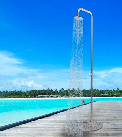Doccia esterna Sined Simius Inox – 230 cm, acciaio AISI 316L, solo acqua fredda - Outdoor Privé