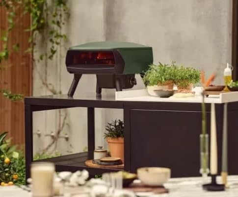 Forno pizza a gas Witt Piccolo Rotante 16” con pietra rotante – Nero o Verde - Outdoor Privé