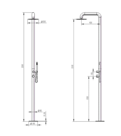 Doccia Pula Nera Sined - Outdoor Privé
