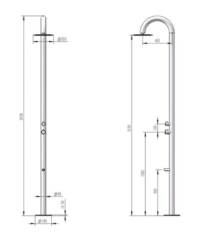 Doccia Palau Nera Sined - Outdoor Privé
