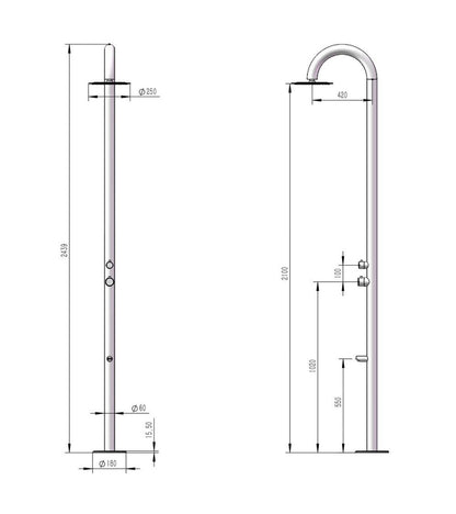 Doccia Palau Inox Sined - Outdoor Privé