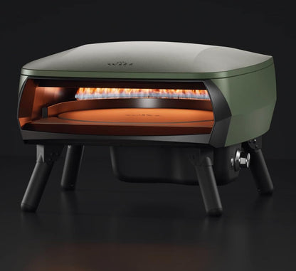 Forno pizza a gas Witt Piccolo Rotante 13” con pietra rotante – Nero o Verde - Outdoor Privé