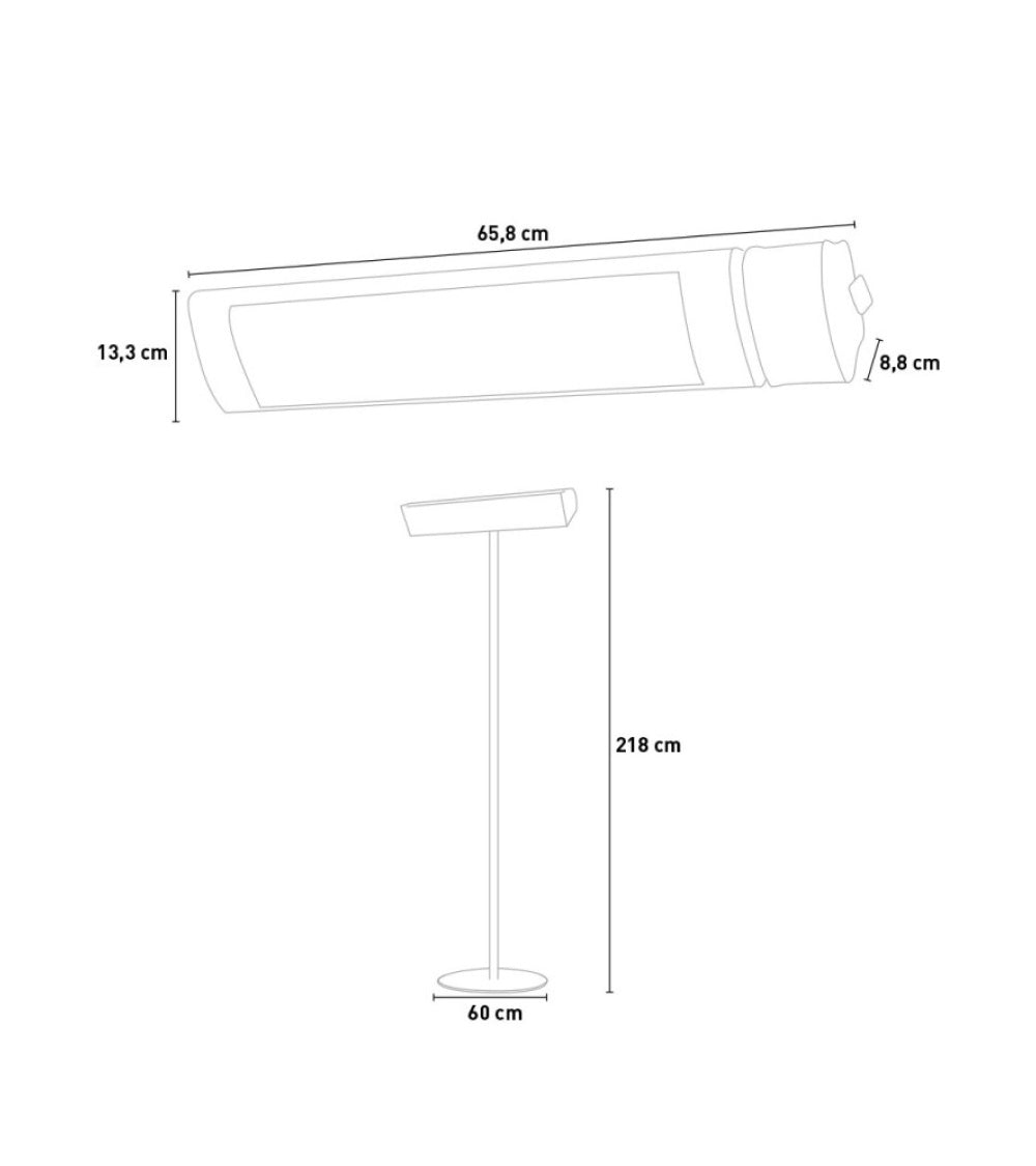 Riscaldatore elettrico Caldo irb nero - terra Sined - Outdoor Privé