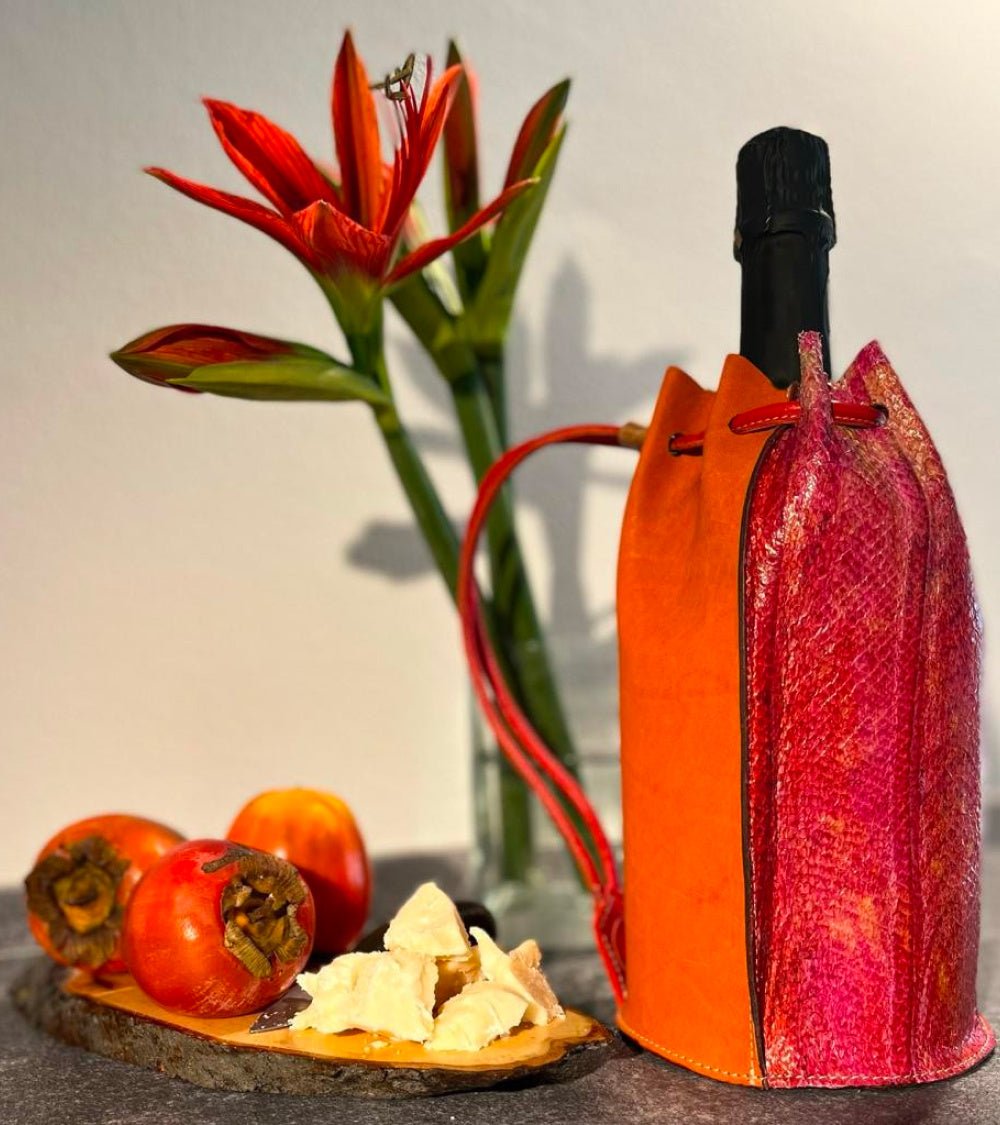 Glacette porta bottiglia in pelle di vitello Hoem - Outdoor Privé