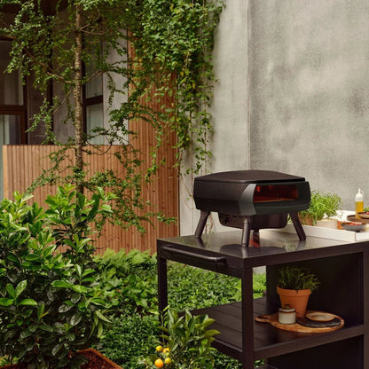 Forno pizza a gas Witt ETNA Rotante Control 16” Nero con pietra rotante - Outdoor Privé