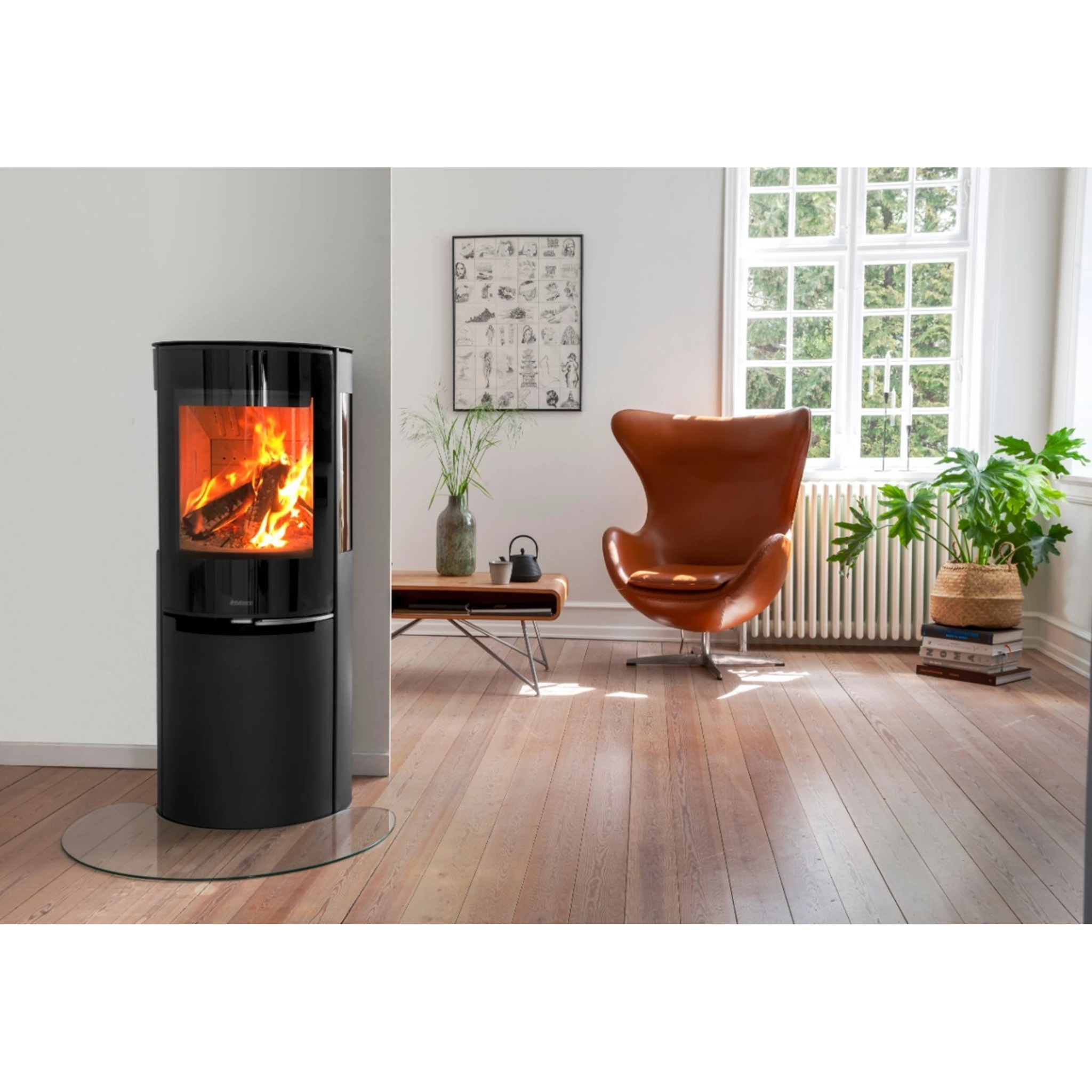 Stufa ibrida Aduro H3 LUX 7 kW A+ | Legna+Pellet, Ø150, Wi - Fi - Outdoor Privé