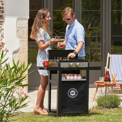 Plancha a gas gpl Francaise con carrello Le Marquier