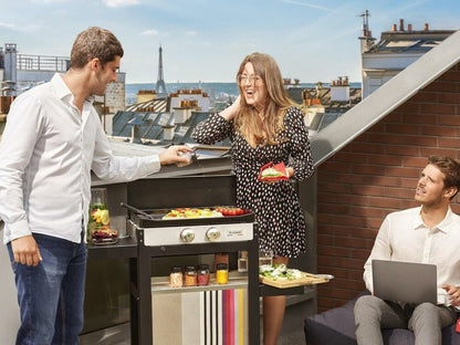 Plancha a gas gpl Francaise con carrello Le Marquier