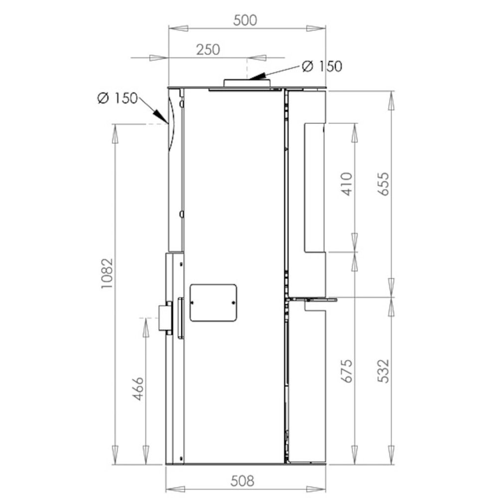 Stufa ibrida Aduro H4 LUX 7 kW A+ | Legna+Pellet, Ø150, Wi - Fi - Outdoor Privé