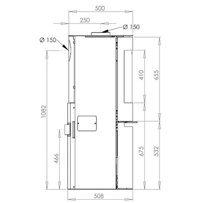 Stufa ibrida Aduro H4 LUX 7 kW A+ | Legna+Pellet, Ø150, Wi - Fi - Outdoor Privé
