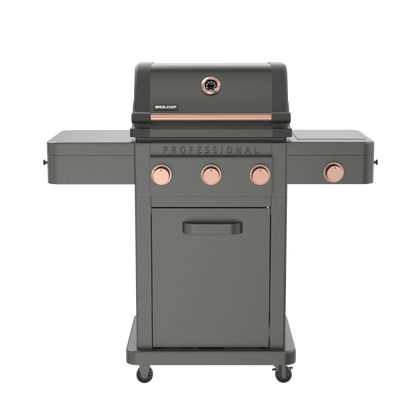 Barbecue a gas Broil Chef Tahoe 3 fuochi con infrarossi Nero e Rame - Outdoor Privé