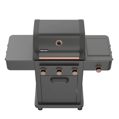 Barbecue a gas Broil Chef Tahoe 3 fuochi con infrarossi Nero e Rame - Outdoor Privé