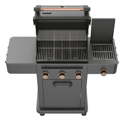 Barbecue a gas Broil Chef Tahoe 3 fuochi con infrarossi Nero e Rame - Outdoor Privé