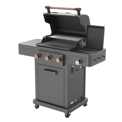 Barbecue a gas Broil Chef Tahoe 3 fuochi con infrarossi Nero e Rame - Outdoor Privé