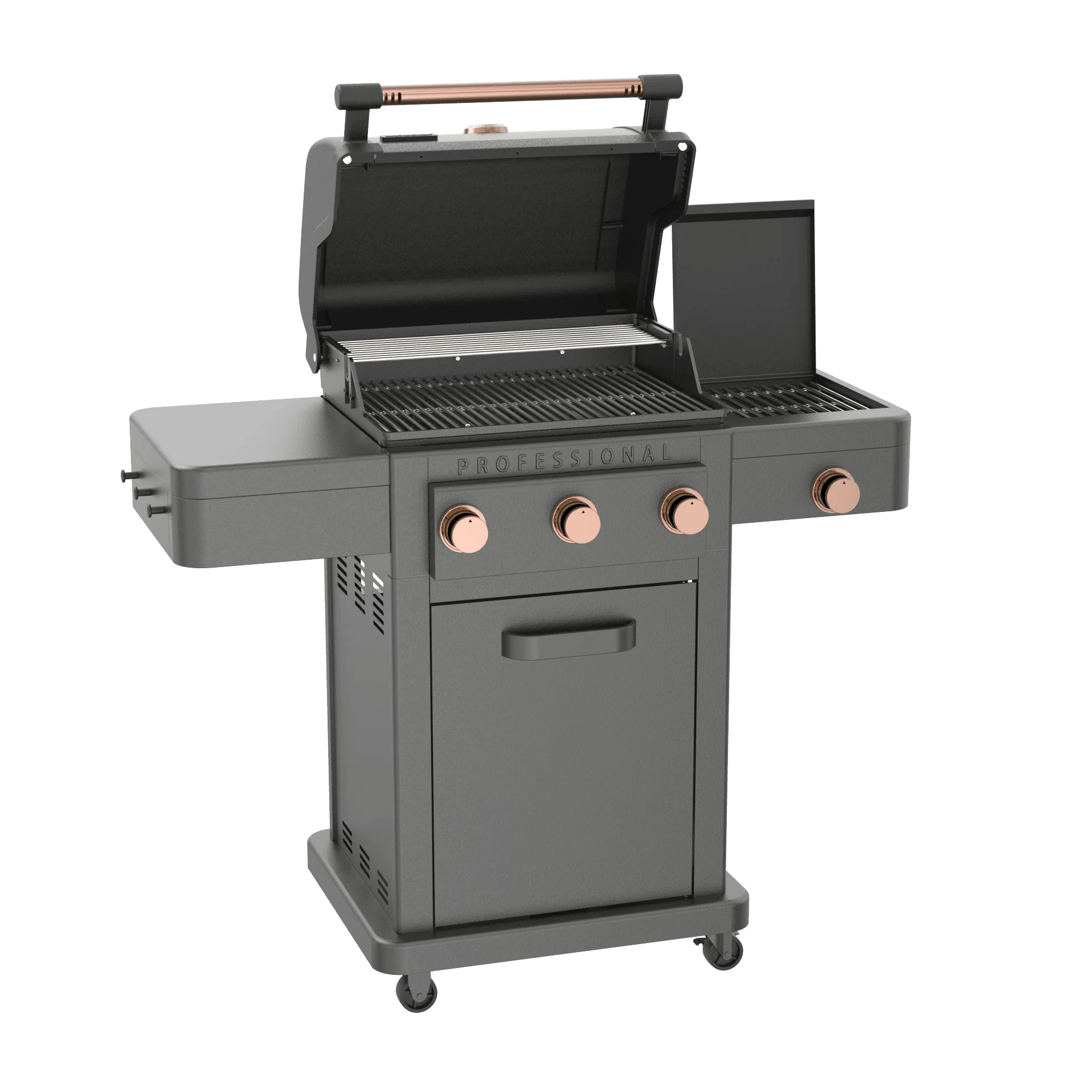 Barbecue a gas Broil Chef Tahoe 3 fuochi con infrarossi Nero e Rame - Outdoor Privé