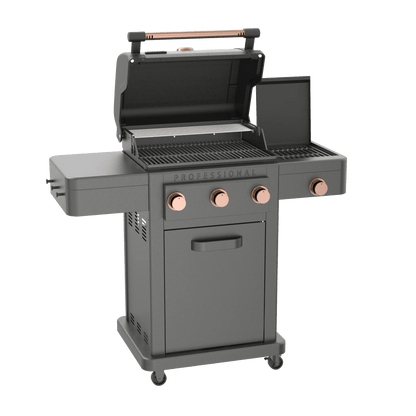 Barbecue a gas Broil Chef Tahoe 3 fuochi con infrarossi Nero e Rame - Outdoor Privé