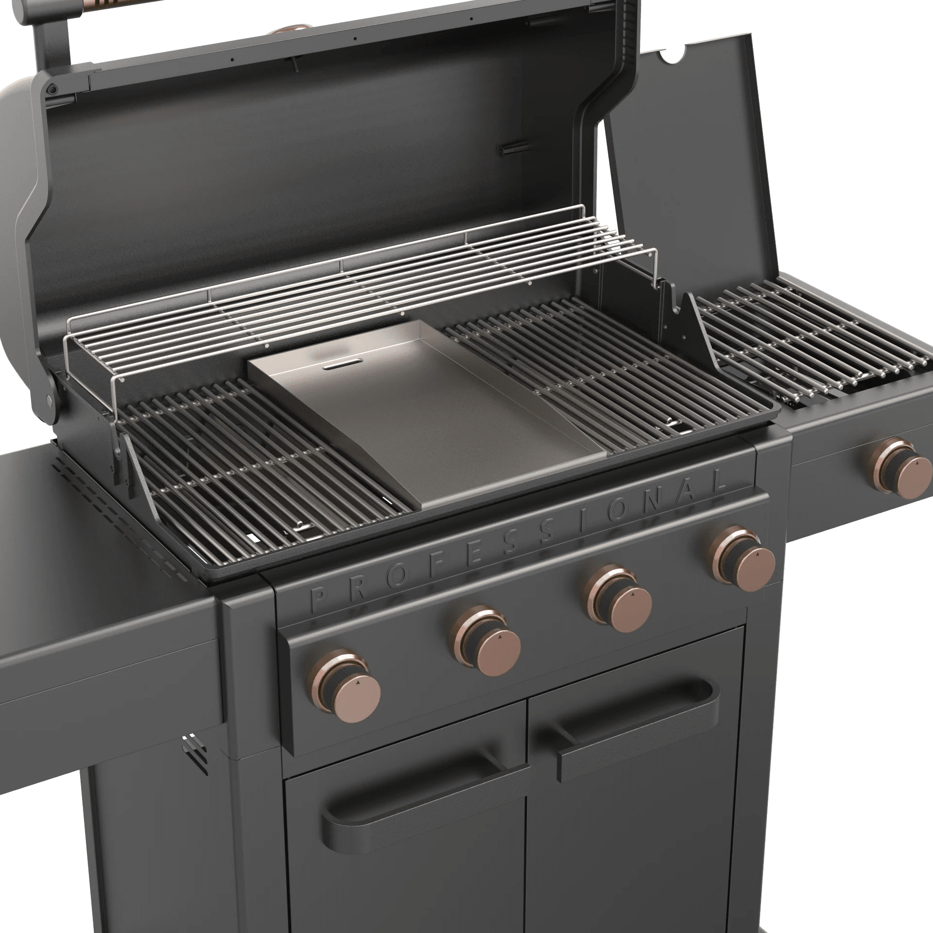 Barbecue a gas Broil Chef Tahoe 4 fuochi con infrarossi Nero e Rame - Outdoor Privé